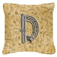 thumbnail image 1 of Carolines Treasures CJ2004-DPW1414 Lettre D Instrument de Musique Alphabet Toile Tissu Coussin Décoratif, 1 of 4