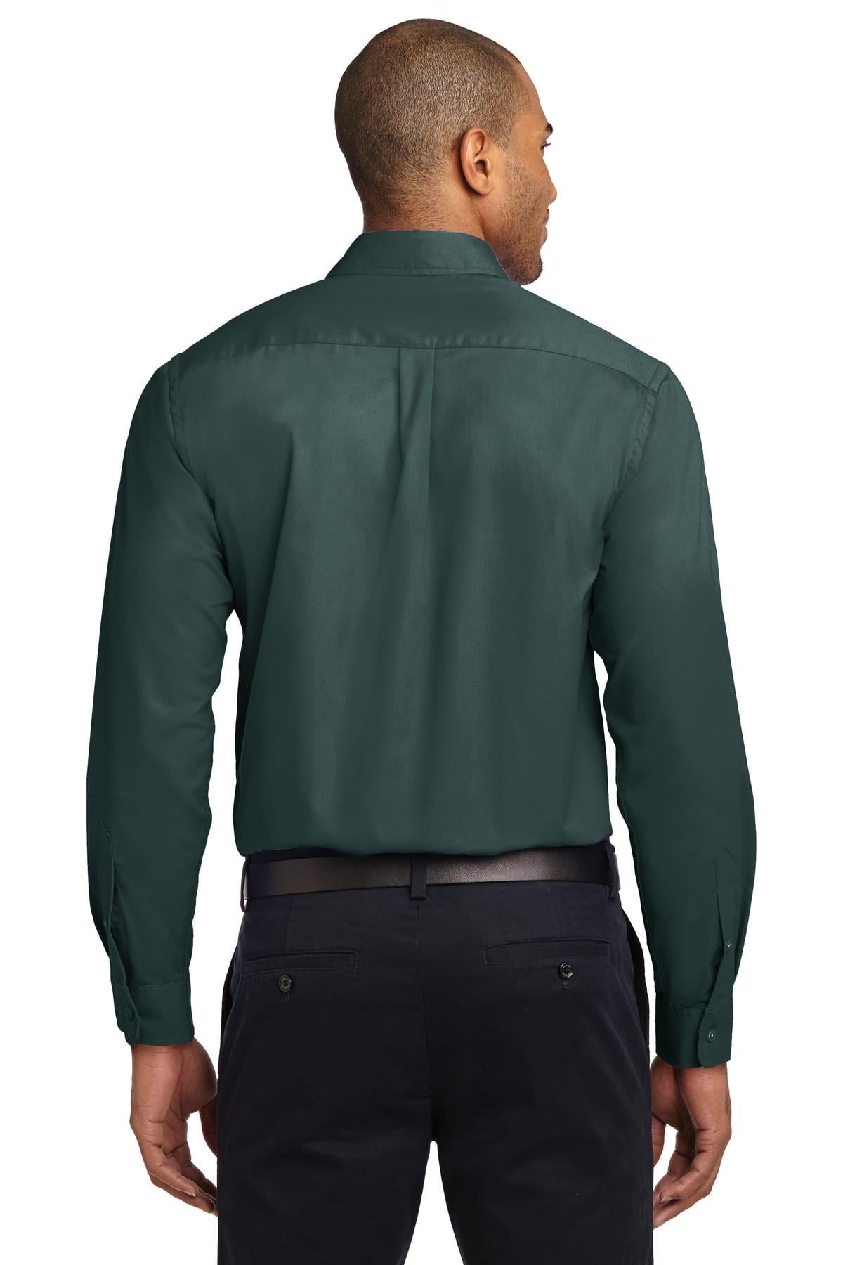 Port Authority Long Sleeve Easy Care Shirt-4XL (Dark Green/Navy)