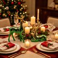 thumbnail image 6 of Liamobondopolis Green Gold Gradient Reindeer Figurine Set of 2 Metallic Deer Statues for Christmas Mantel and Home Decor, 6 of 9