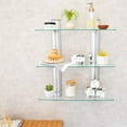 thumbnail image 4 of Danya B HA83163 Bathroom Shelving Unit – Decorative Wall-Mount 3-Tier Adjustable Glass Wall Shelves on Aluminum Bars – Bathroom Shelf, Wall Mount Shelf, 4 of 8