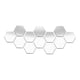 thumbnail image 1 of Espejo hexagonal geométrico de 12 piezas, espejo hexagonal extraíble decorativo 3D hexagonal Plata 40x23mm, 1 of 7