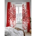 thumbnail image 3 of Eucalyptus Leaf Bottle Sheer Curtains 2 Panels Set Watercolor Floral Plant Red Stripes Lihgt Filtering Rod Pocket Voile Drape, Semi Sheer Window Curtains for Bedroom Living Room, 52"x96", 3 of 5