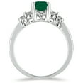 thumbnail image 2 of SZUL Women's Emerald and Diamond Ring 14K White Gold, 2 of 4
