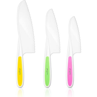 Tovla Jr. Knives for Kids 3-Piece Nylon Kitchen Baking Knife Set:  Children's Cooking Knives in 3 Sizes & Colors - Firm Grip, Serrated Edges,  BPA-Free Kids' Knives - Multi Green 