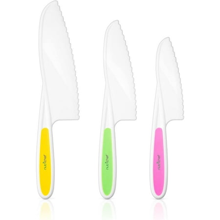 

3-Piece Nylon Kitchen Baking Knife Set - Children s Cooking Knives Serrated Edges BPA-Free Kids Knives
