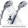 thumbnail image 3 of VXV Bathroom Handheld Shower Head with on off Switch, 6 Spray Setting Removable Hand Held Showerheads with 6 FT Stainless steel Hose and Adjustable Angle Bracket(Chrome), 3 of 8
