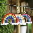 thumbnail image 2 of Llavero tejido a mano TUNC arco iris bohemio colorido para monedero o llave de coche, 2 of 5