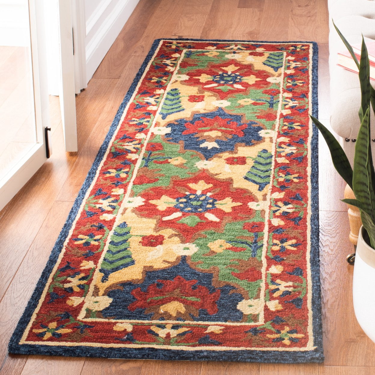SAFAVIEH Heritage Alden Tribal Wool Area Rug, Red/Green, 9' x 12'