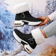 thumbnail image 6 of Gyexs Womens Winter Snow Boots Pointed Toe High Heel Winter Short Boots Comfortable Side Zipper Platform Sneakers Booties, Black, Size 6, 6 of 8