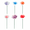 Morning Glory Style 6PCS, variant on Ceramic Flower Stake with Bird Drinking Station, Colorful Garden Stake Decor with Bee & Butterfly Water Dish, Outdoor Ceramic Garden Flowers for Yard