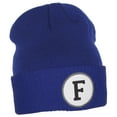 thumbnail image 2 of Daxton Custom A to Z Initial Letters Cuff Hat Beanie Warm Knit Skull Cap, Royal Letter F, 2 of 4