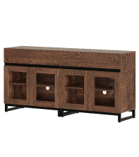 Modern Sideboard Buffet Cabinet with Glass Doors and Adjustable Shelf Coffee Bar Storage Cabinet for Living Room Kitchen,Brown