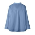 thumbnail image 5 of Blusa de manga larga con lazo para mujer - Color liso, poliéster, estilo informal de negocios - Tallas S-XXL, 5 of 5
