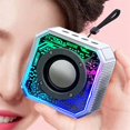 thumbnail image 5 of Altavoz Bluetooth Mecha transparente con captador RGB, linterna portátil para exteriores, minialtavoz pequeño negro, 5 of 5