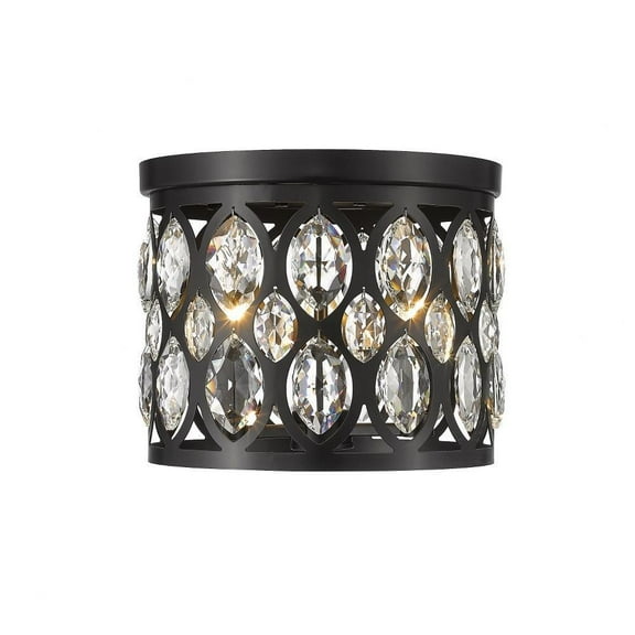 3 Light Flush Mount in Metropolitan Style 12 inches Wide By 9.75 inches High-Matte Black Finish Bailey Street Home 372-Bel-4186129
