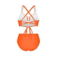 thumbnail image 4 of GUACER Womens Two Piece Bikini Sets Casual High Waisted U Wire Cutout Popular Vacation Swimsuits, 4 of 9