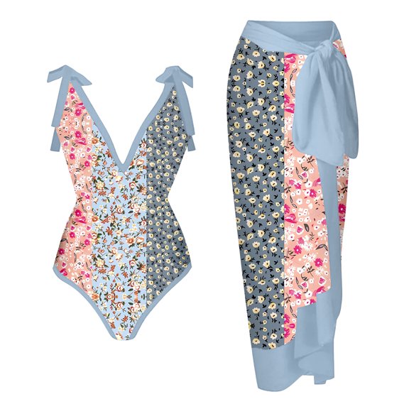 Itsame Swimsuits for Womens Sets, Printed Sweatshirts Light Blue