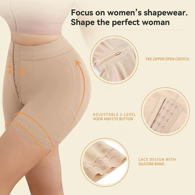Women High Waist Tummy Control Panties Open Crotch Shorts Hip