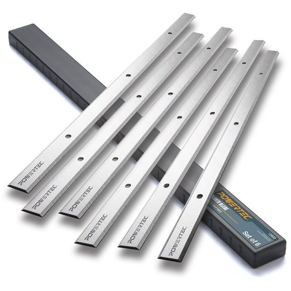 POWERTEC 12-1/2 Inch Planer Blades for Delta TP305, WEN 6550, Craftsman 21758, CMEW320, Grizzly G0663, Porter Cable PC305TP, POWERTEC PL1252 Planer Replacement and For More Models, Set of 6, 12803-P3