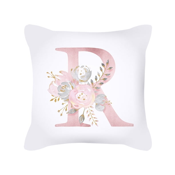 Funda de almohada con diseño de letras, funda de cojín para sofá o coche, almohada para decoración del hogar Wmkox8yii HFSH1162