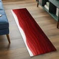 thumbnail image 3 of 2'x6' Rug Runners for Hallways Kitchen, Red Ombre Stripes Non Slip Entryway Beside Floor Carpet Runner, Modern Abstract Sea Waves Aesthetic Washable Laundry Room Bedroom Throw Rugs Mat for Family Pet, 3 of 8