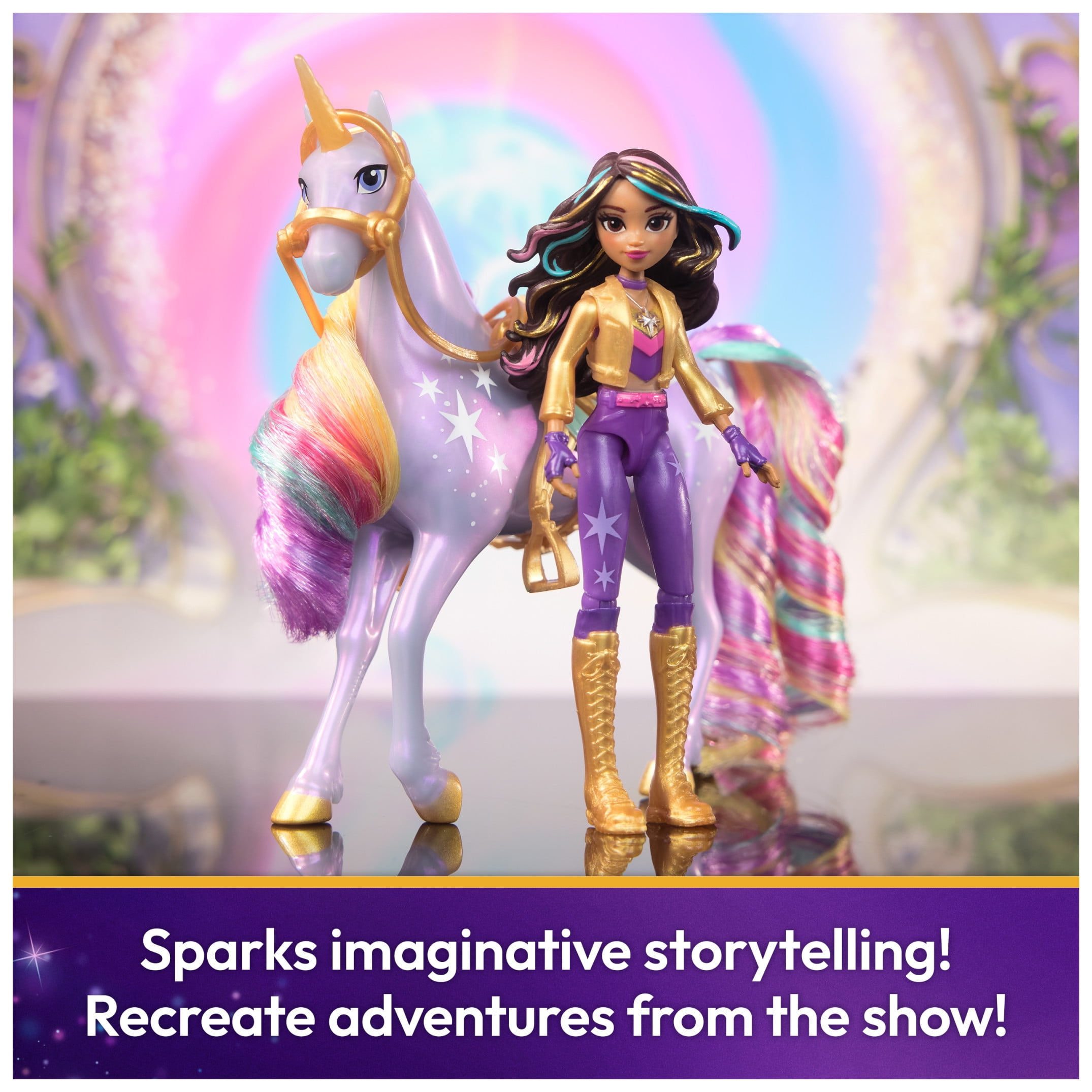 Unicorn Academy, Sophia & Wildstar with 2 Riding Accessories, Toys for Girls Ages 4+