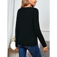 thumbnail image 4 of Knit Sweaters for Women 30% Wool V-neck Lightweight Pullover, Black, 4 of 5