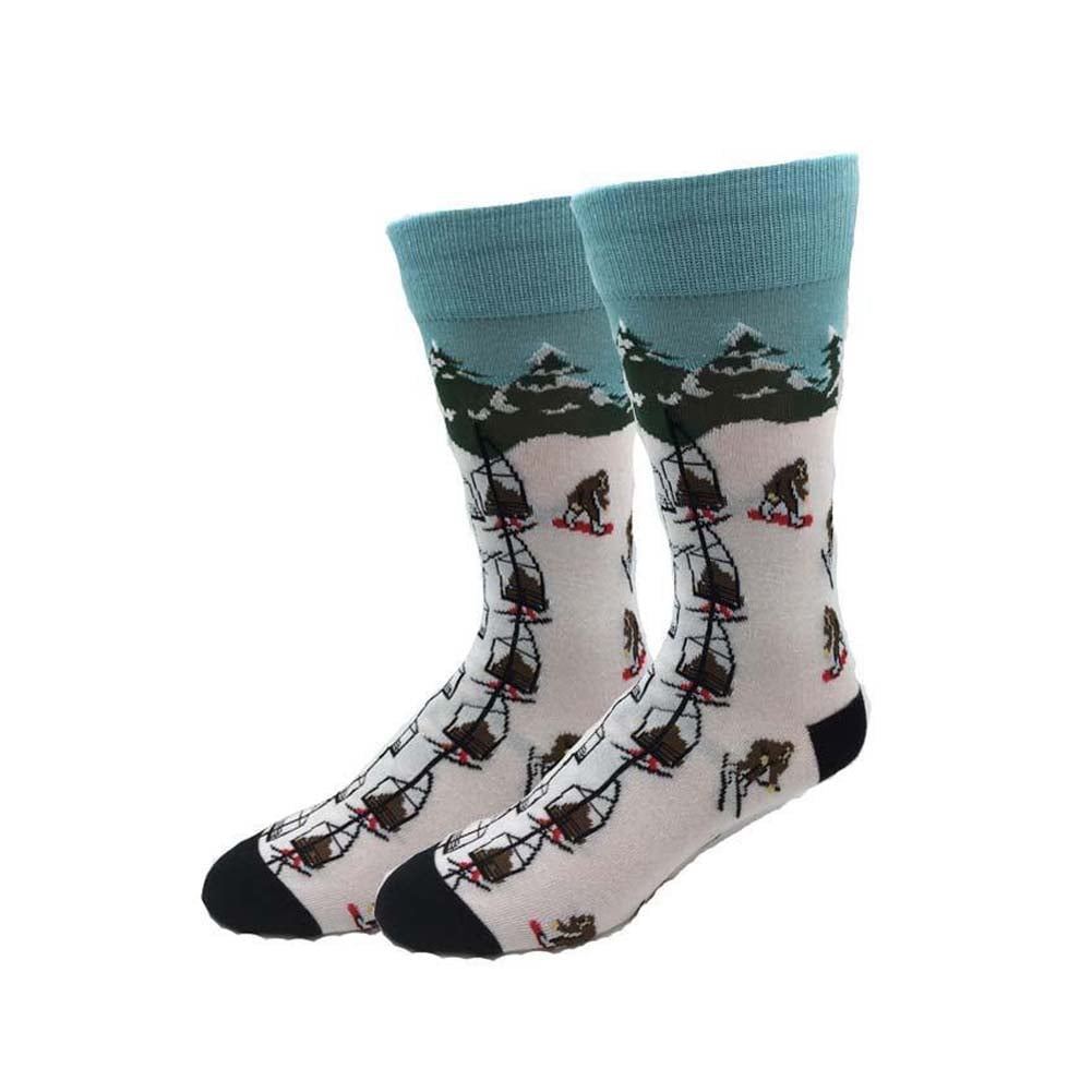 Bigfoot Sock Co. Big Foot Skiing White One Size Fits Most Crew Socks