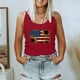 thumbnail image 2 of Cuello redondo para mujer Día de la Independencia Impresión Sin mangas Casual Chaleco suelto Tops Fridja  gh143, 2 of 5