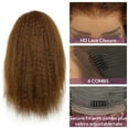 thumbnail image 2 of 30" 13x6 Chocolate Brown Kinky Straight Human Hair Wigs for Women 180% Density HD Lace Front Wigs Pre Plucked Natural Hairline, 2 of 8