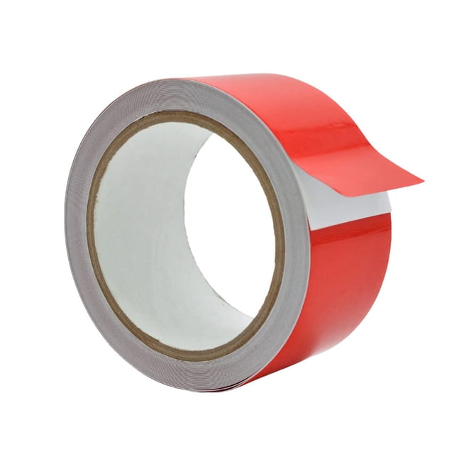 WOD Ruban Réfléchissant Rétro de Qualité Ingénierie RTC7 Rouge, 2 Pouces de Large x 30 Pieds Réflecteur de Sécurité Étanche pour Autos, Vélos, Véhicule Récréatif, RV, Signalisation de Trafic