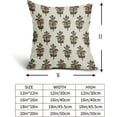 thumbnail image 5 of Dark Light Brown Floral Pillow Covers 20x20 Set of 2 Spring Summer Flower Leaves Print Decorative Throw Pillow Cases Outdoor Farmhouse Decoration for Sofa Couch Bed, 5 of 6