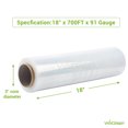 thumbnail image 2 of WiiGreen Robuste 4 Rouleaux 18 Pouces Pouces Film Plastique Extensible Transparent 700 Pieds 5 Couches Calibre 91, Extra Épais Solide Durable Super Adhérence pour Déménagement, Emballage Qualité Industrielle Résistance, Prix de Gros, 2 of 6