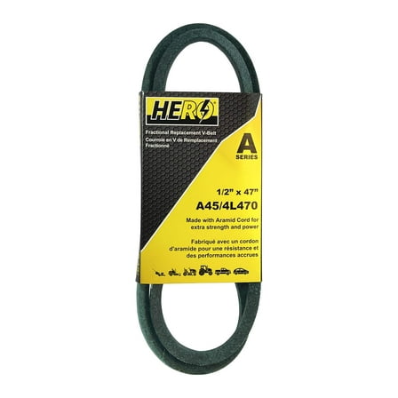 HERO® 1/2 inch x 47 inch Aramid Kevlar Lawn Mower Belt Replacement For Reference A45 4L470