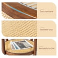 thumbnail image 5 of IVV Small Round End Table with Tempered Glass Top and Rattan Shelf – 19.7in Boho Style Patio Side Table, or Plant Stand for Living Room, Bedroom, Balcony, Indoor & Outdoor Usage (Walnut), 5 of 9