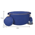 thumbnail image 2 of 1 Chest 2 in Bolsos bandolera de cintura de cuero Paquete de diseñador de correa ancha para mujer Azul, 2 of 9