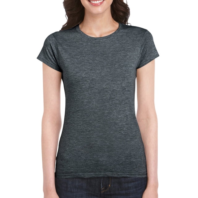 Gildan Ladies Softstyle T-Shirt, 2XL, Dark Heather