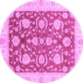 thumbnail image 1 of Ahgly Company Indoor Round Oriental Purple Traditional Area Rugs, 3' Round, 1 of 4