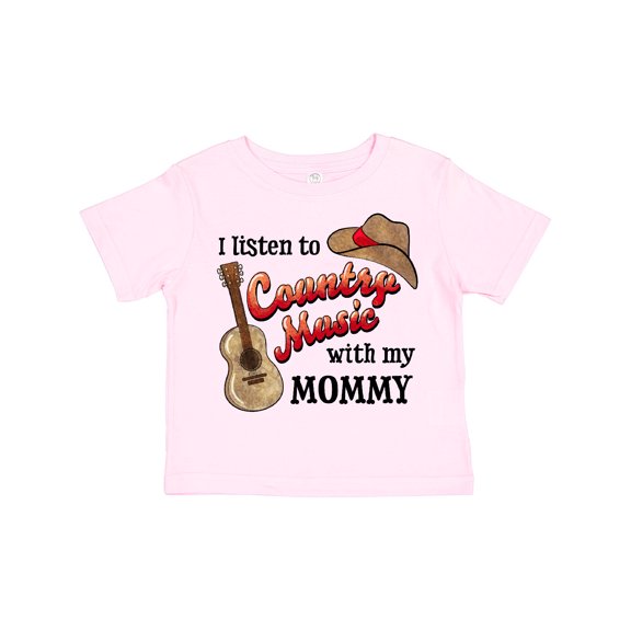 Inktastic I Listen to Country Music with My Mommy with Guitar and Hat Boys or Girls Toddler T-Shirt