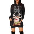 thumbnail image 2 of Chandail en Molleton de Noël pour Femmes, Pull à Capuche Imprimé de Vacances, Veste de Mode à Manches Longues, Pull de Noël Chaud, Col Rond, Cardigan, Fermeture Mi-Longue, 2 of 6