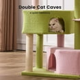 thumbnail image 5 of 41" Tall Pink&Green Cat Tree for Medium-Large Cats, Heavy Duty Cat Tower with 2.8in Posts & Washable Top Perches, Space-Saving Cat Furniture for Apartments, Easy to Assembly, 5 of 13