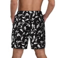 thumbnail image 4 of Goofa Black White Leaves Printed Men's Swim Trunks Board Shorts Quick Dry Mens Swimming Trunks with Compression Liner,Breathable Fit Hawaii Beach Shorts-3X-Large, 4 of 9