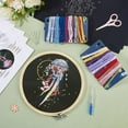 thumbnail image 3 of 5 Sets Embroidery Kit Jellyfish Patterns Colorful Ocean Animal with 1 Embroidery Hoop and Color Threads Needles Stitchwork Artwork Stamped Stitch Kits for Beginners Adult Supplies, 3 of 7
