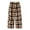 Brown, variant on Girls Plaid Trousers,Flannel Wide Leg Pants Lining Warm Fall Winter Relaxed Pants for Kids 5-15 Years