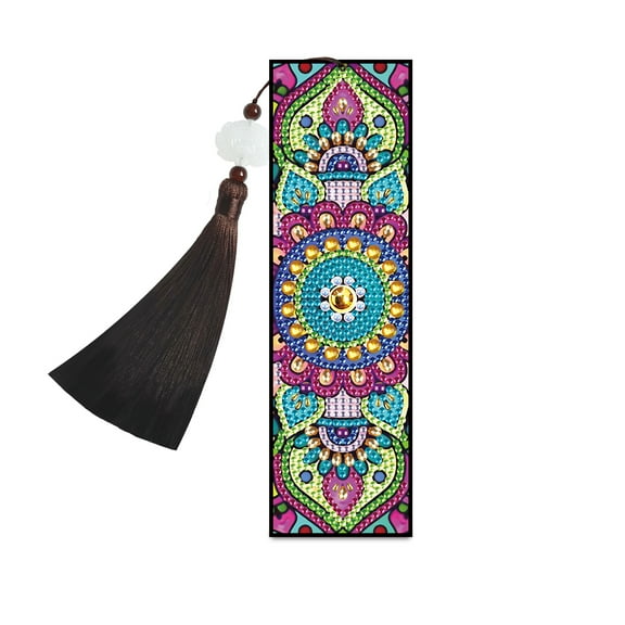 Diamond Painting Bookmark Kit Cross Stitch Floral 5D DIY Special Design with Tassel Shimmering Handcrafted Artwork For Book Lovers Perfect for Birthdays, Christmas, and Holidays