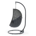 thumbnail image 3 of Swing Lounge Chair, Sunbrella, Grey Gray Blue Navy, Modern Contemporary Urban Design, Outdoor Patio Balcony Cafe Bistro Garden Furniture Hotel Hospitality, 3 of 8