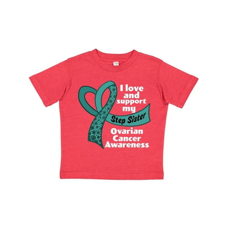 

Inktastic I Love and Support My Step Sister Ovarian Cancer Teal Ribbon Gift Toddler Boy or Toddler Girl T-Shirt