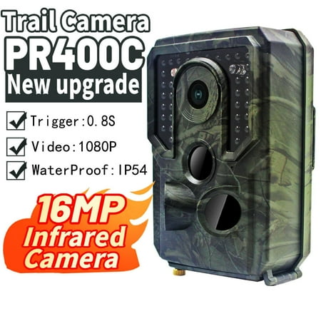 Trail Camera Wildlife Monitoring Camera with 16MP 1080P HD PIR Motion Activated Sensor 50ft Night Vision IP54 Waterproof for Outdoor Hunting Orchard Forestry 8-Month Battery Life