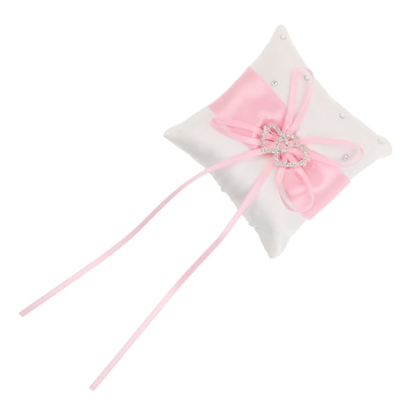 LOLIPPYY Wedding Ring Pillow, Pink Satin, Stylish and Functional Bridal Accessory