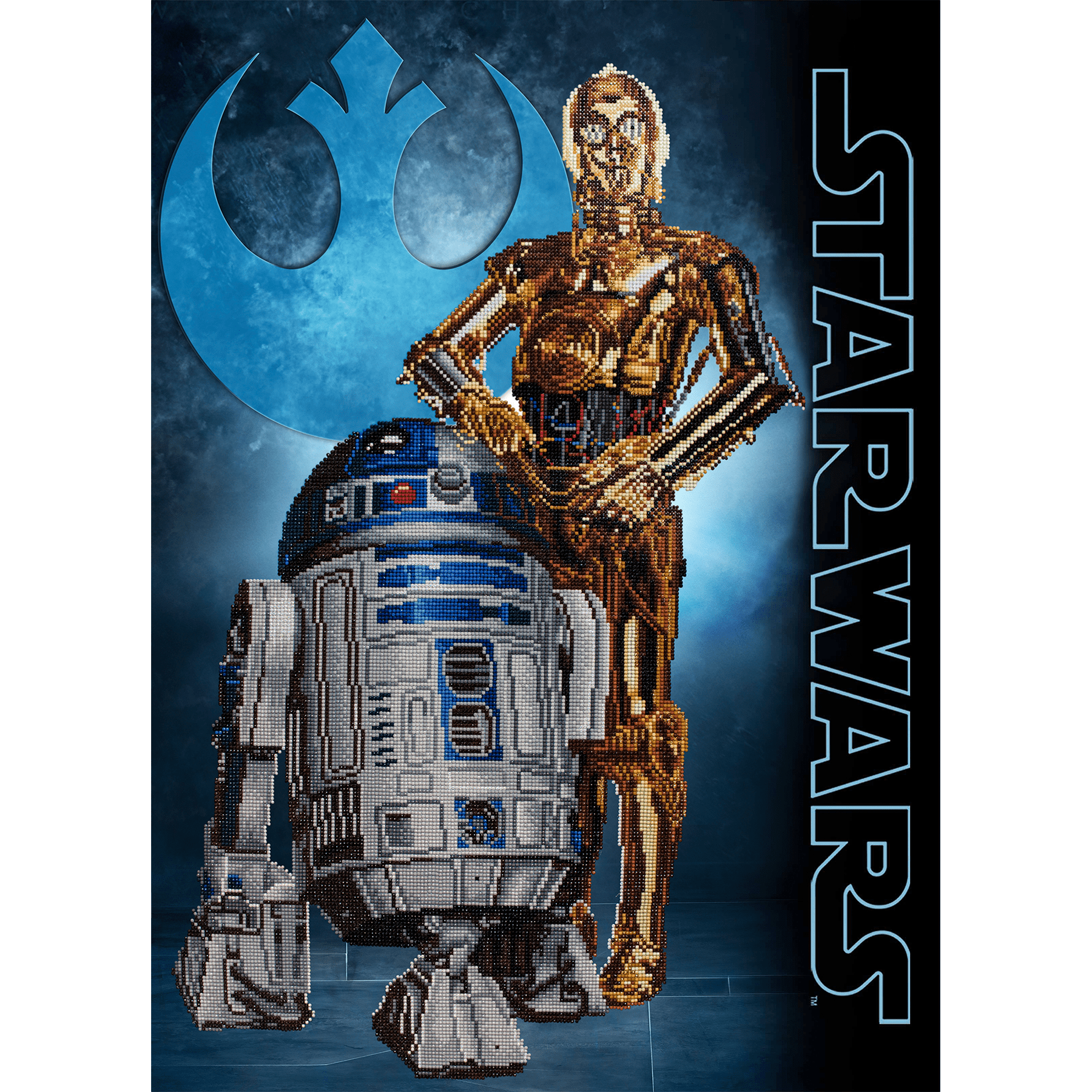 Open Box Diamond Dotz Star Wars Droids Diamond Painting Kits for Adults - Diamond Art Kits a Relaxing Creative Craft Kit with Dotz Gems 20x16
